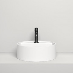 Salini ARMONIA TOP 202 Раковина на столешницу 450х450х116мм, с 1 отв.под смеситель, донный клапан D502, мат-л: S-Sense, глянцевый, белый.