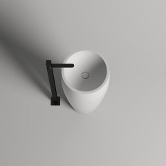 Salini ARMONIA 203 Раковина напольная 470х470х900 мм, без отв. под смес, без перелива, донный клапан "Up&Down", мат-л: S-Stone, матовый белый.