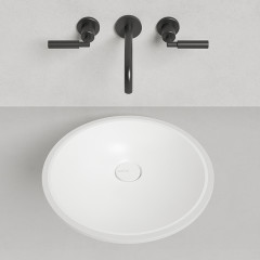 Salini MAREA 08 Раковина врезная снизу 420х420х128мм, без отв. под смес, без перелива, мат-л: S-Stone, матовый, белый.