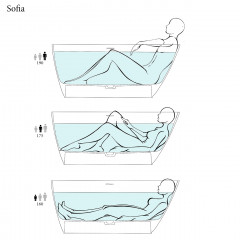 Salini SOFIA Ванна отдельностоящая 1500x750x605мм, донный клапан "Up&Down", сифон, слив-перелив, мат-л: S-Sense, глянцевый , белый. Фурнитура: белая