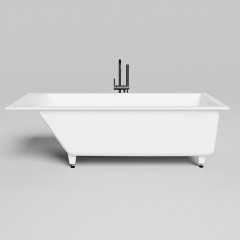 Salini CASCATA KIT Встраиваемая ванна с прямоугольной чашей 1796x795x600мм, ножки, донный клапан "Up&Down", сифон S-Stone, белый матовый