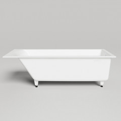 Salini CASCATA KIT Встраиваемая ванна с прямоугольной чашей 1706х751х600 мм, донный клапан "Click-Clack" белый, сифон, ножки, S-Sense, белый глянцевый