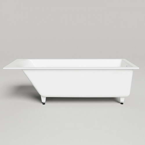Salini CASCATA KIT Встраиваемая ванна с прямоугольной чашей 1706х751х600 мм, донный клапан "Click-Clack" белый, сифон, ножки, S-Sense, белый глянцевый