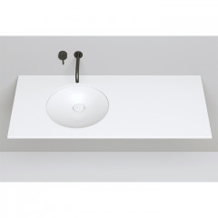 Salini MAREA 08 Раковина врезная снизу 420х420х128мм, без отв. под смес, без перелива, мат-л: S-Stone, матовый, белый.