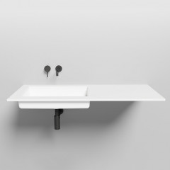 Salini MAREA 14 Раковина врезная снизу 600х400х128 мм, без отв. под смес, С ПЕРЕЛИВОМ, мат-л: S-Stone, матовый, белый.