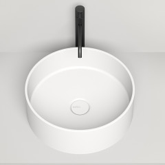 Salini ARMONIA 202 Раковина накладная 450х450х150мм, без отв. под смес, без перелива, мат-л: S-Sense, глянцевый, белый.