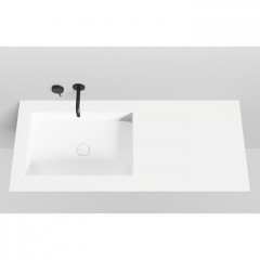 Salini MAREA 14 Раковина врезная снизу 600х400х128 мм, без отв. под смес, С ПЕРЕЛИВОМ, мат-л: S-Stone, матовый, белый.