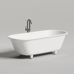 Salini ORNELLA Встраиваемая ванна 1800х800х600мм, овальная чаша, мат-л: S-Sense, глянцевый, белый (без слива-перелива!) версия Oval ( бортик 45мм )