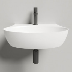 Salini ALDA WALL 01 Раковина 580х450х150 мм, без донного клап, сифон, слив-пер, мат-л: S-Stone, матовый, белый