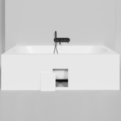 Salini ORNELLA AXIS KIT 190 Встраиваемая ванна 1900х900х600мм, прямоуг. ,мат-л: S-Stone, дон. кл. "Up&Down",слив -перел.белый матовый