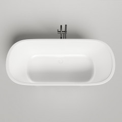 Salini ORNELLA Встраиваемая ванна 1800х800х600мм, овальная чаша, мат-л: S-Sense, глянцевый, белый (без слива-перелива!) версия Oval ( бортик 45мм )
