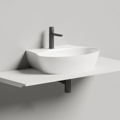 Salini ALDA WALL 01 Раковина 580х450х150 мм, без донного клап, сифон, слив-пер, мат-л: S-Stone, матовый, белый