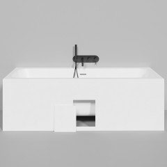 Salini ORLANDA AXIS KIT Встраиваемая ванна на ножках 1800х800х600мм, "Up&Down",белый, сифон, интегрированный слив-перел мат-л: S-Sense, белый матовый