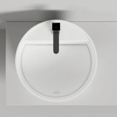 Salini ARMONIA ROUND TOP 03 Раковина напольная 450х450х450мм, с 1 отв. под смес, без донного клапана, мат-л: S-Stone, матовый, белый.