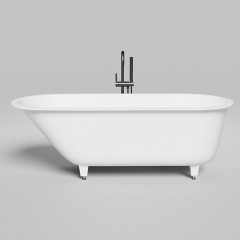 Salini ORNELLA Встраиваемая ванна 1800х800х600мм, овальная чаша, мат-л: S-Sense, глянцевый, белый (без слива-перелива!) версия Oval ( бортик 45мм )