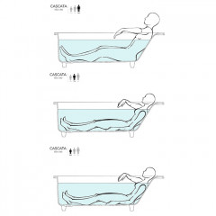 Salini CASCATA KIT Встраиваемая ванна с прямоугольной чашей 1800х800х600мм, ножки, донный клапан "Up&Down", сифон S-Sense, белый глянцевый