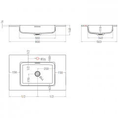 Salini Раковина S-Stone ONDA PLUS Essentials с 1 отв. под смеситель, 800 мм, матовая, белая