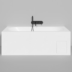 Salini ORNELLA KIT Встраиваемая ванна 1700х800х600мм, овальная чаша, донный клапан, сифон, щелевой слив-перелив, мат-л: S-Sense, глянцевый, белый.