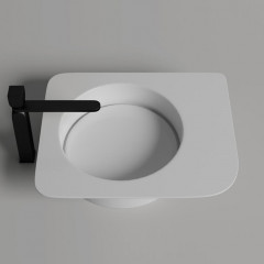 Salini NINFEA 02 Раковина накладная 545х447х120мм, без отв. под смес, без перелива, мат-л: S-Stone, матовый, белый.