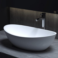 Salini NOEMI Раковина накладная 560х340х150мм, без отв. под смес, без перелива, мат-л: S-Sense, глянцевый, белый.