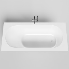 Salini ORNELLA KIT Встраиваемая ванна 1700х800х600мм, овальная чаша, донный клапан, сифон, щелевой слив-перелив, мат-л: S-Sense, глянцевый, белый.