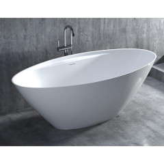 Salini DIVA Ванна отдельностоящая 1780х855х600мм, донный клапан "Up&Down", сифон, слив-перелив, мат-л: S-Sense, глянцевый, белый. Фурнитура: белая.