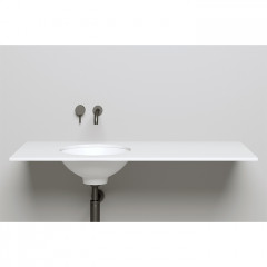 Salini MAREA 05 Раковина врезная снизу 420х420х138мм, без отв. под смес, без перелива, мат-л: S-Stone, матовый, белый.