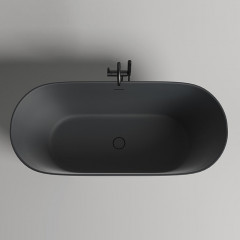 Salini MONA Ванна отдельностоящая 1800×800×595мм, донный клапан "Up&Down", сифон, слив-перелив, мат-л: S-Stone, матовый, RAL1016. Фурнитура: RAL9011