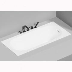 Salini ORNELLA KIT Встраиваемая ванна 1700х800х600мм, овальная чаша, донный клапан, сифон, щелевой слив-перелив, мат-л: S-Sense, глянцевый, белый.