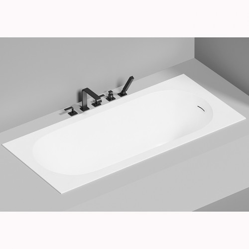 Salini ORNELLA KIT Встраиваемая ванна 1700х800х600мм, овальная чаша, донный клапан, сифон, щелевой слив-перелив, мат-л: S-Sense, глянцевый, белый.