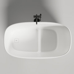 Salini ORIENTE OFURO Ванна 1400х800х960, донный клапан, сифон, декор.накладка на слив, интегрированный слив-перелив, S-Sense, матовый, белый