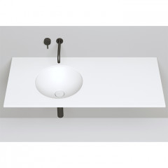 Salini MAREA 05 Раковина врезная снизу 420х420х138мм, без отв. под смес, без перелива, мат-л: S-Stone, матовый, белый.