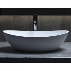 Salini NOEMI Раковина накладная 560х340х150мм, без отв. под смес, без перелива, мат-л: S-Sense, глянцевый, белый.