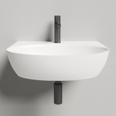 Salini ALDA WALL 02 Раковина 580х450х150 мм, с 1 отв под смеситель, без донного клап, сифон, слив-пер, мат-л: S-Stone, матовый, белый