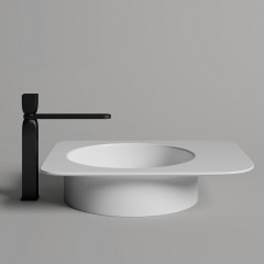 Salini NINFEA 02 Раковина накладная 545х447х120мм, без отв. под смес, без перелива, мат-л: S-Stone, матовый, белый.