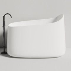 Salini ORIENTE OFURO Ванна 1400х800х960, донный клапан, сифон, декор.накладка на слив, интегрированный слив-перелив, S-Sense, матовый, белый