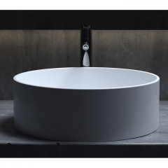 Salini ARMONIA 202 Раковина накладная 450х450х150мм, без отв. под смес, без перелива, мат-л: S-Stone, матовый, белый.