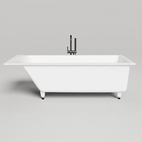 Salini CASCATA KIT Встраиваемая ванна с прямоугольной чашей 1800х800х600мм, ножки, донный клапан "Up&Down", сифон S-Sense, белый глянцевый