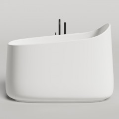 Salini ORIENTE OFURO Ванна 1400х800х960, донный клапан, сифон, декор.накладка на слив, интегрированный слив-перелив, S-Sense, матовый, белый