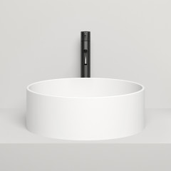 Salini ARMONIA 202 Раковина накладная 450х450х150мм, без отв. под смес, без перелива, мат-л: S-Stone, матовый, белый.