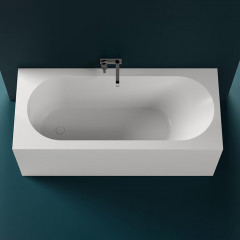 Salini FABIA Ванна пристенная 1700x750x600мм, овальная чаша, донный клапан, сифон, слив-перелив, мат-л: S-Sense, глянцевый