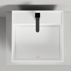 Salini ARMONIA SQUARE TOP 03 Раковина накладная 450х450х450мм, с 1 отв. под смес, без донного клапана, мат-л: S-Stone, матовый, белый.