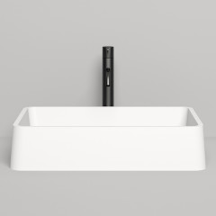 Salini GLORIA 307 Раковина накладная 595х395х125мм, без отв. под смес, без перелива, мат-л: S-Stone, матовый, белый.