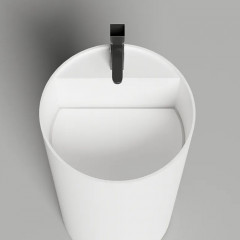 Salini ARMONIA ROUND TOP 01 Раковина напольная 450х450х900мм, слив в стену, без отв. под смес, с декор.накладкой, мат-л: S-Sense, глянцевый, белый.