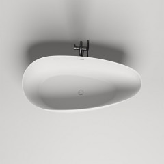 Salini PAOLA Ванна отдельностоящая 1720х820х600мм, донный клапан "Up&Down", сифон, слив-перелив, мат-л: S-Stone, матовый, белый. Фурнитура: белая.