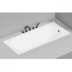 Salini ORNELLA Встраиваемая ванна 1700х750х600мм, овальная чаша, мат-л: S-Sense, глянцевый, белый (с сливом-переливом!)