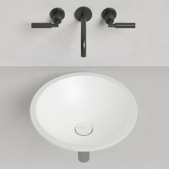 Salini MAREA 05 Раковина врезная снизу 420х420х138мм, без отв. под смес, без перелива, мат-л: S-Stone, матовый, белый.