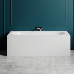 Salini FABIA Ванна пристенная 1700x750x600мм, овальная чаша, донный клапан, сифон, слив-перелив, мат-л: S-Sense, глянцевый