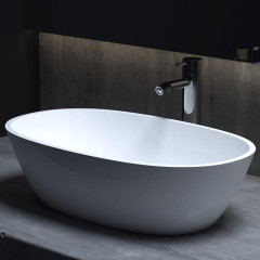 Salini SOFIA Раковина накладная 560х335х150мм, без отв. под смес, без перелива, мат-л: S-Sense, глянцевый, белый.