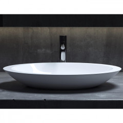 Salini CALLISTA Раковина накладная 575х350х85мм, без отв. под смес, без перелива, мат-л: S-Sense, глянцевый, белый.